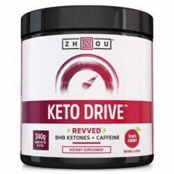 Zhou Nutrition Keto Drive REVVED - Cereja Preta - 240g: Energia e Foco para Dieta Cetogênica
