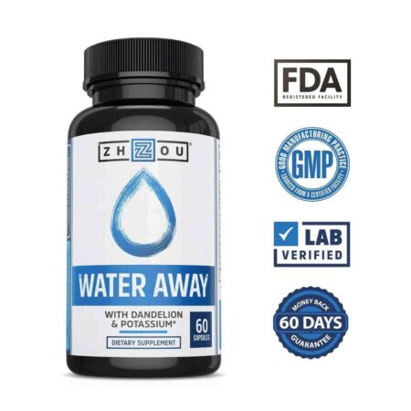 Zhou Nutrition, Water Away com Dente de Leão e Potássio - 60 Cápsulas - Image 4