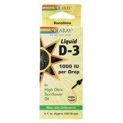 Solaray Vitamina D3 1.000 UI Orgânico – 500 Gotas (15 ml)