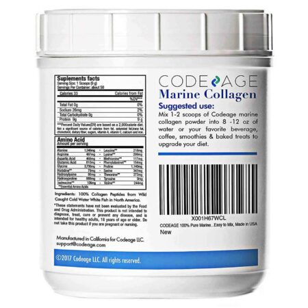 CodeAge, Peptídeo de Colágeno Marinho Selvagem, Sem Sabor - 454 g - Image 2