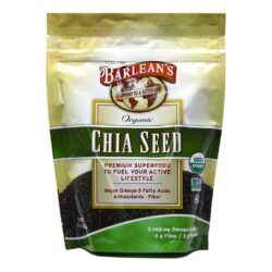 Barlean's Semente de Chia Orgânica 340g: Superalimento Rico em Ômega 3 para Bem-Estar