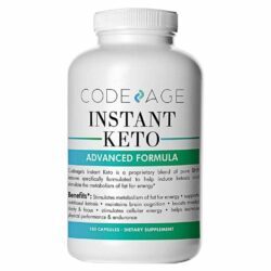 CodeAge Fórmula Avançada Instantânea de Keto - 180 Cápsulas: Potencialize Sua Dieta Cetogênica