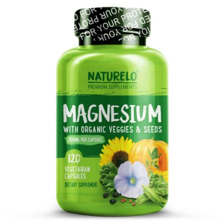 Naturelo, Magnésio 200 mg com Vegetais Orgânicos e Sementes - 120 Cápsulas Vegetarianas