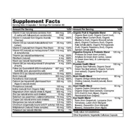 Naturelo, Multivitamínico Alimentos Integrais para homens - 240 Cápsulas - Image 4