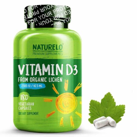 Naturelo, Vitamina D de Líquen Orgânico- 180 Cápsulas