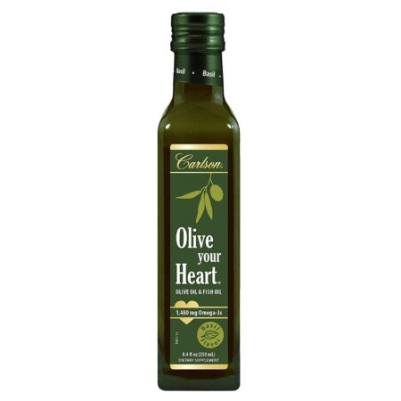 Carlson Labs Olive your Heart Olive and Fish Oil 1480 mg Omega-3s Basil Flavor 250 ml