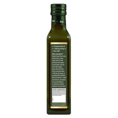 Carlson Labs Olive your Heart Ômega-3s de Azeitona e Peixe 1480mg Sabor Manjericão 250ml - Saúde Cardiovascular Brasil - Imagem 2
