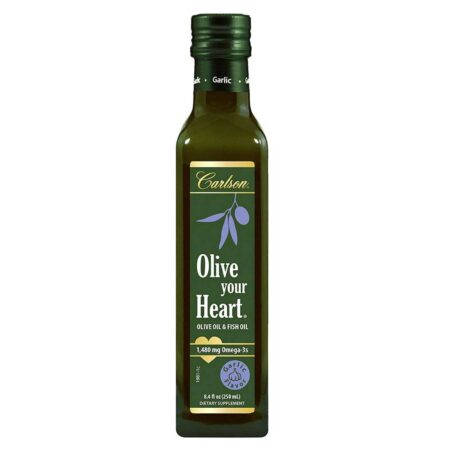 Carlson Labs Olive your Heart Olive and Fish Oil 1480 mg Omega-3s Garlic Flavor 250 ml