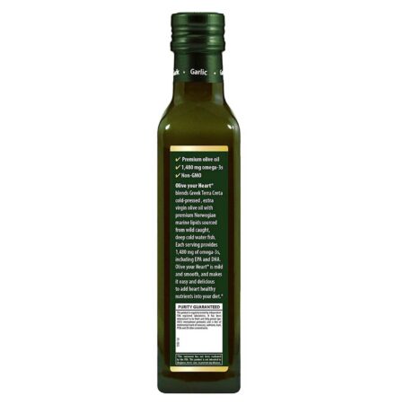 Carlson Labs Olive your Heart Olive and Fish Oil 1480 mg Omega-3s Garlic Flavor 250 ml - Image 3