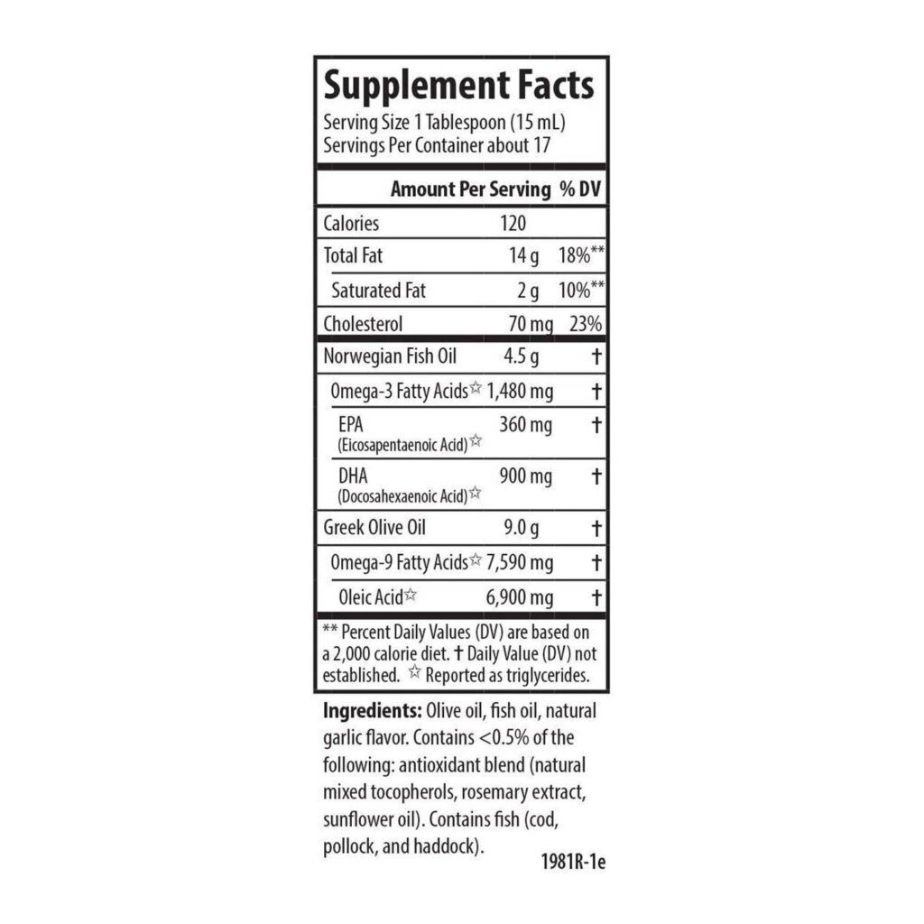 Carlson Labs Olive your Heart Ômega-3 1480mg com Alho 250ml - Saúde Cardiovascular e Imunidade - Imagem 5