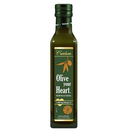 Carlson Labs Olive your Heart Olive and Fish Oil 1480 mg Omega-3s Natural Flavor 250 ml