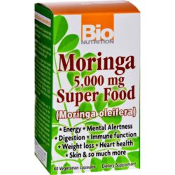 Bio Nutrition Moringa 5.000 mg Super Food 60 Cápsulas Vegetarianas - Energia e Vitalidade Natural