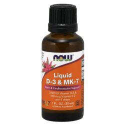 Now Foods D-3 e MK-7 Líquido: Suporte Ósseo e Cardiovascular Essencial - 30 mL