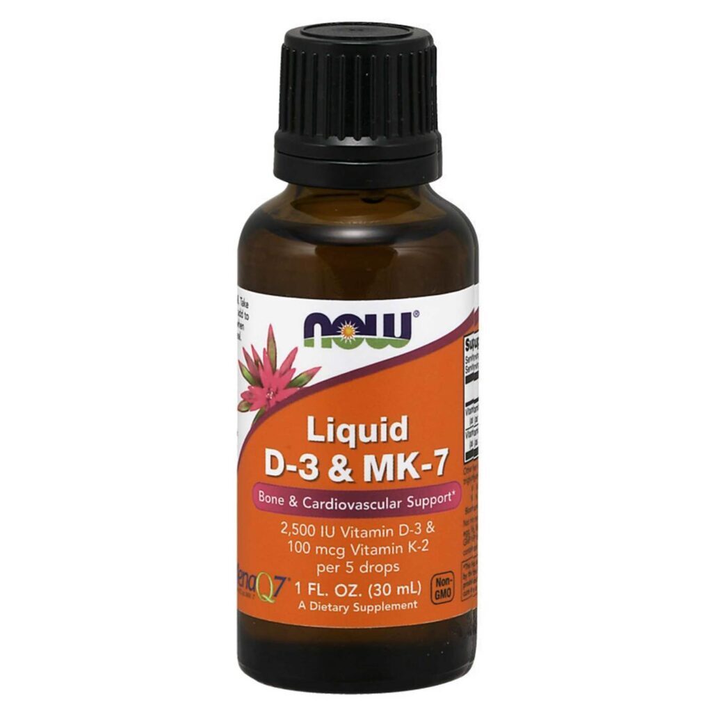Now Foods D-3 e MK-7 Líquido: Suporte Ósseo e Cardiovascular Essencial - 30 mL