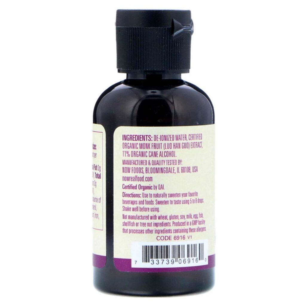 Now Foods Fruta dos Monges Orgânica Adoçante Natural 59 ml Puro Brasil - Imagem 4