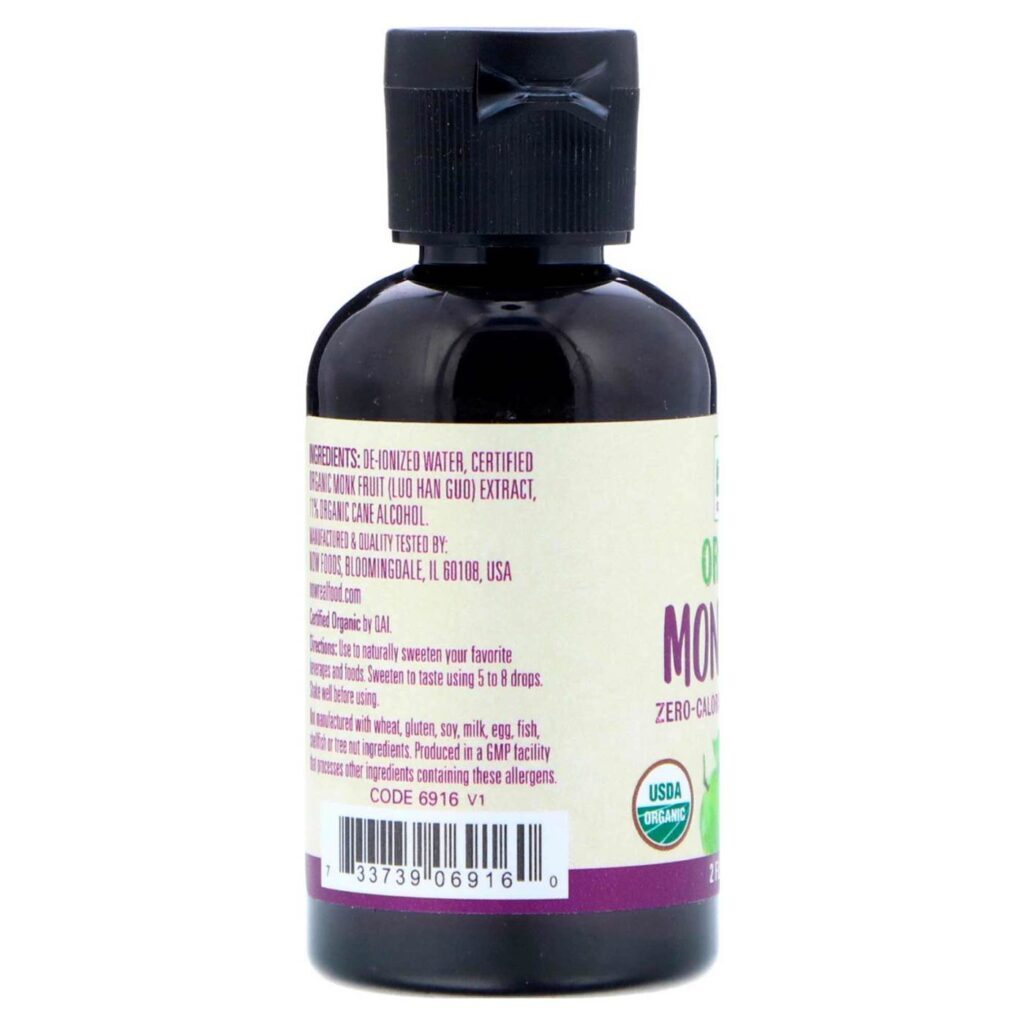 Now Foods Fruta dos Monges Orgânica Adoçante Natural 59 ml Puro Brasil - Imagem 5