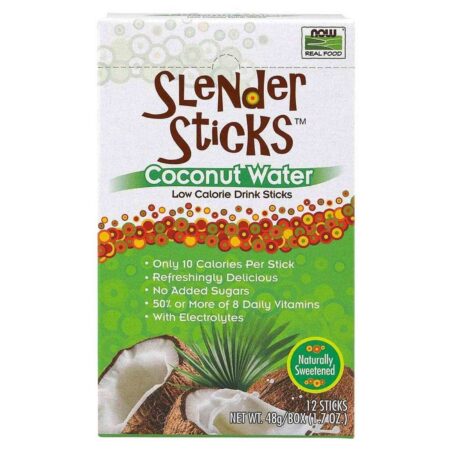 Now Foods, Slender Sticks™ Água de Coco - 12 Sticks