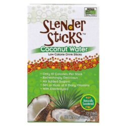 Now Foods Slender Sticks Água de Coco - 12 Sachês para Hidratação e Bem-Estar