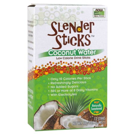 Now Foods, Slender Sticks™ Água de Coco - 12 Sticks - Image 2