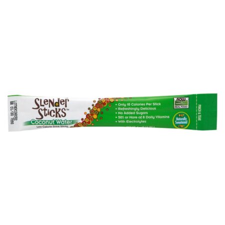 Now Foods, Slender Sticks™ Água de Coco - 12 Sticks - Image 3