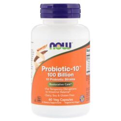 Now Foods Probiótico-10™ 100 Bilhões - 60 Cápsulas Vegetarianas: Saúde Intestinal e Bem-Estar