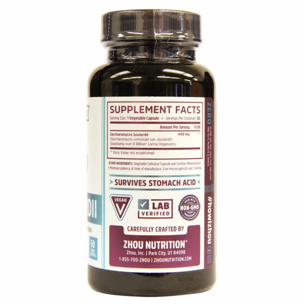 Zhou Nutrition S. Boulardii: Probiótico Vegano 60 Cápsulas Veggie para Saúde Intestinal - Imagem 2