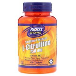 Now Foods L-Citrulina Liberação Sustentada 750 mg – 120 Tabletes: Energia e Desempenho