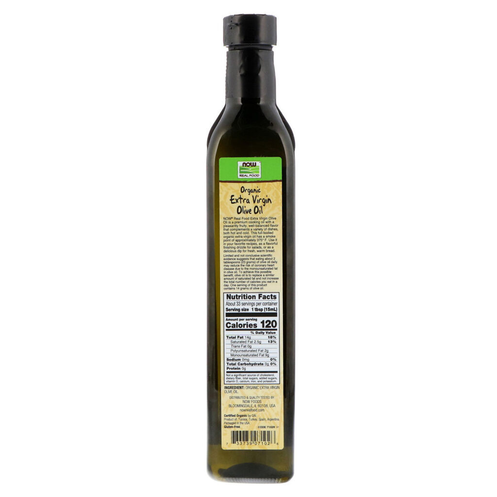 Now Foods Azeite de Oliva Extra Virgem Orgânico 500 ml | Pureza e Saúde no Brasil - Imagem 2