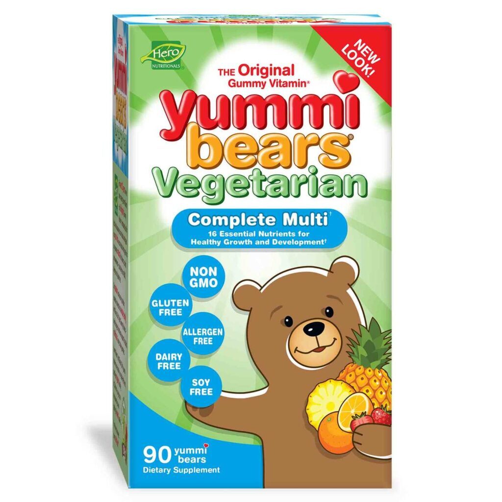 Hero Nutritionals Yummi Bears Multivitamínico Completo para Crianças - 90 Gomas Mastigáveis
