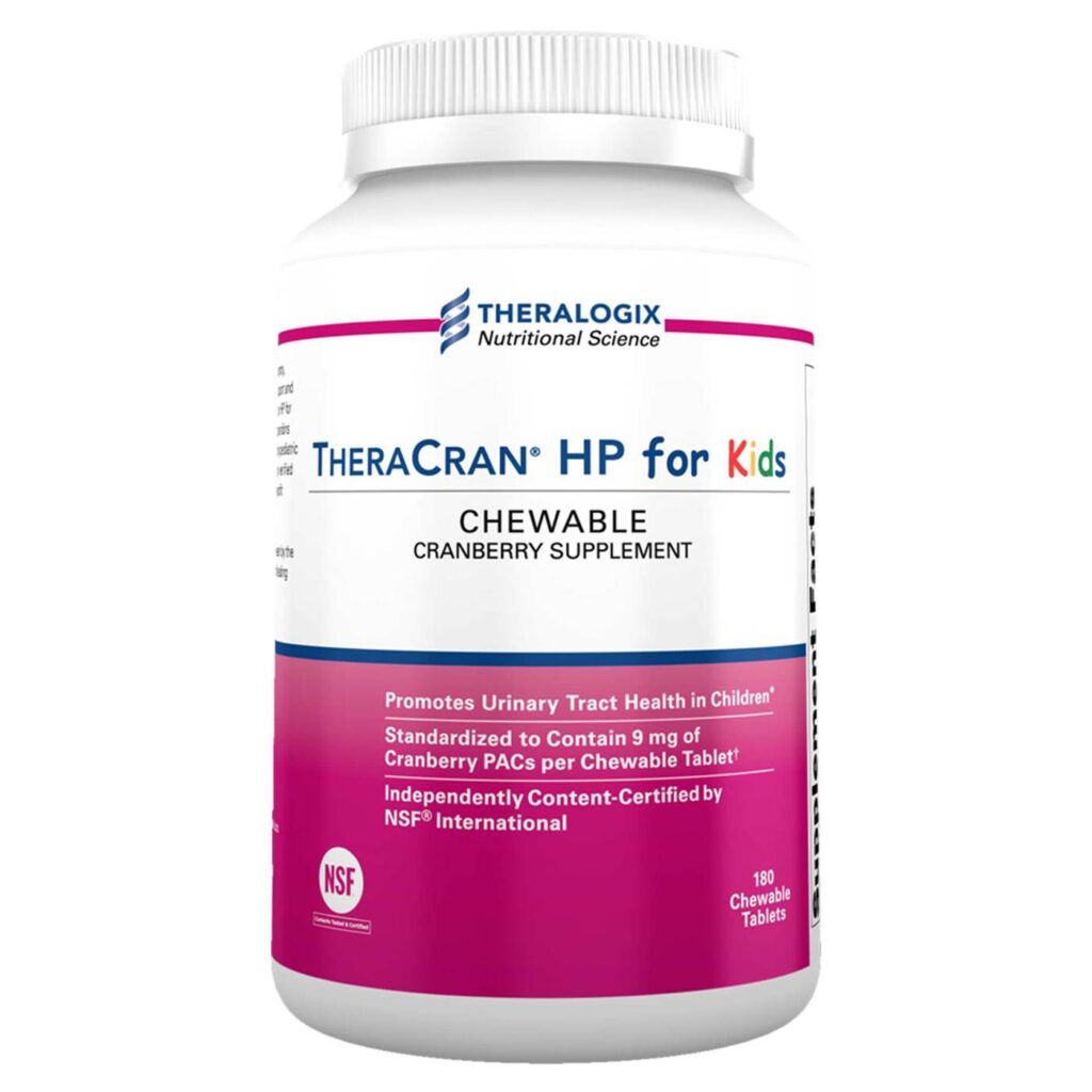 Theralogix TheraCran® HP para Crianças: Saúde Urinária e Suporte Imunológico - 180 Tabletes Mastigáveis