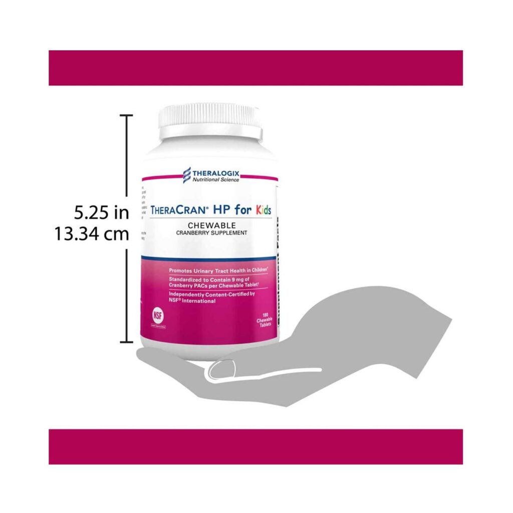 Theralogix TheraCran® HP para Crianças: Saúde Urinária e Suporte Imunológico - 180 Tabletes Mastigáveis - Imagem 3