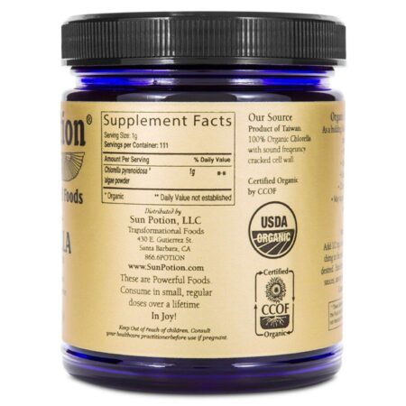Sun Potion Chlorella 111g - Alga Verde Poderosa para Vitalidade e Detox - Imagem 4