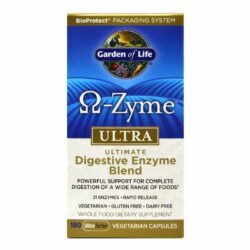 Garden of Life Ômega-Zyme™ Ultra 180 Cápsulas: Saúde Digestiva e Ômega 3 Completo