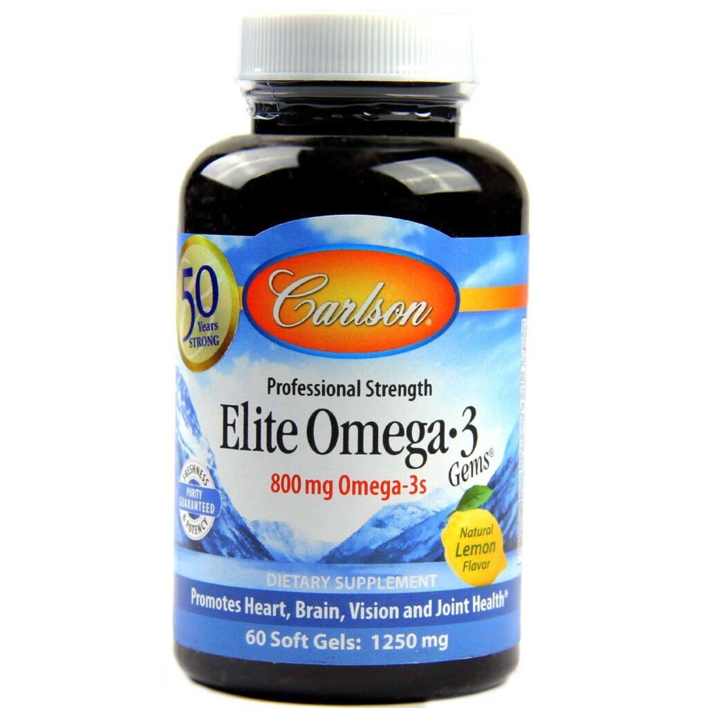 Carlson Labs Elite Ômega-3 Gems Limão 60 Cápsulas: Saúde Cardiovascular e Bem-Estar