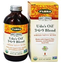Udo's Oil® Flora 250mL: Mistura Essencial de Ômegas 3-6-9 para Saúde Integral