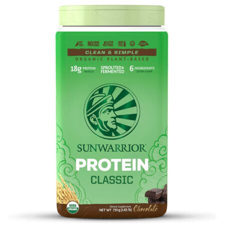 Sunwarrior, Proteína Clássica - Sabor Chocolate - 750 g (1.65 lbs)