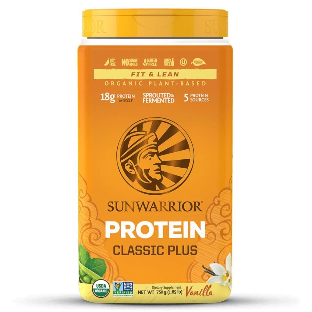 Sunwarrior Proteína Clássica Plus Baunilha - 750g (1.65lb) Puro Sabor e Nutrição