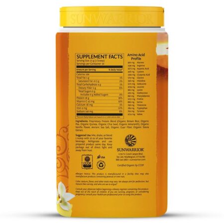 Sunwarrior, Proteína Clássica Plus, Baunilha - 750 g (1.65 lb) - Image 2