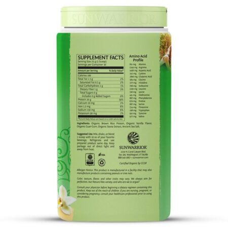 Sunwarrior Proteína Clássica Baunilha 750g - Energia Pura e Vegana - Imagem 2