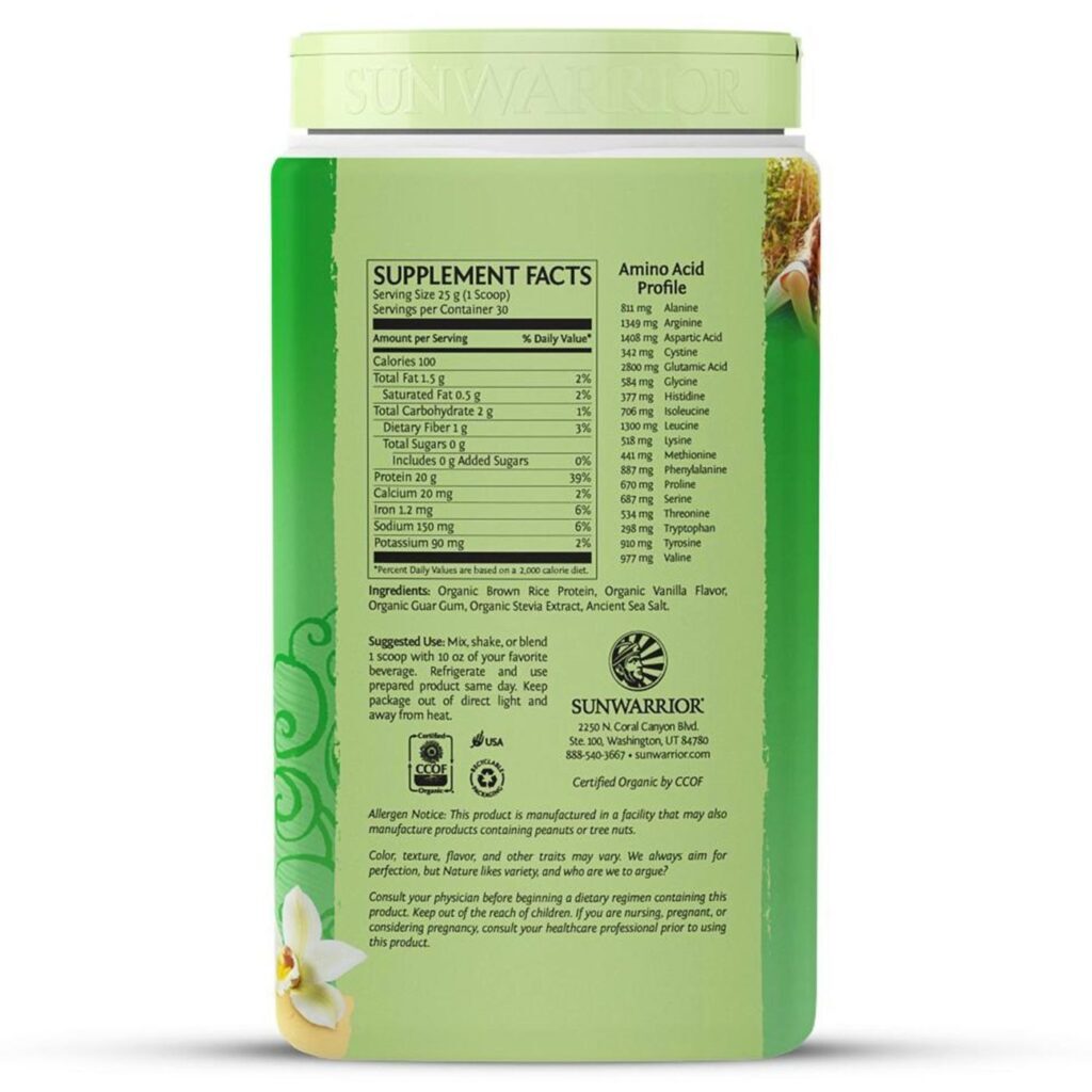 Sunwarrior Proteína Clássica Baunilha 750g - Energia Pura e Vegana - Imagem 2