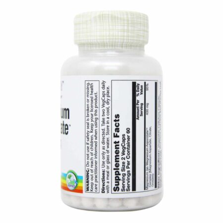 Solaray, Asporotato de Magnésio 200 mg - 120 Cápsulas - Image 2