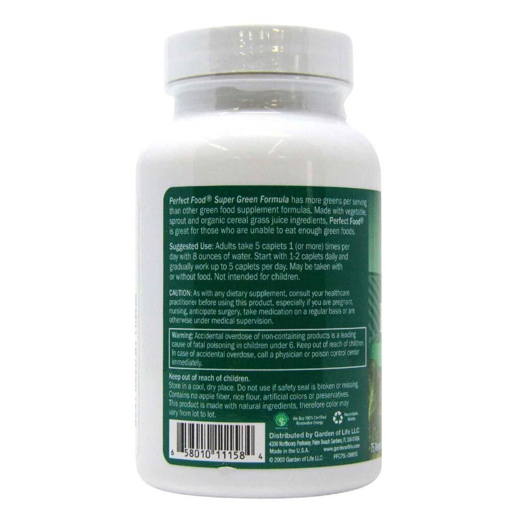 Garden of Life Alimento Perfeito Green Label 60 Cápsulas: Vitalidade e Nutrição Completa - Imagem 7