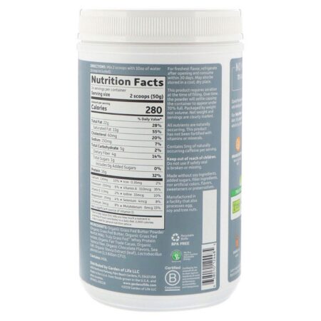 Garden of Life, Shake Balanceado de Refeição Formulado Keto - Sabor Chocolate - 700 g (24,69 oz) - Image 2