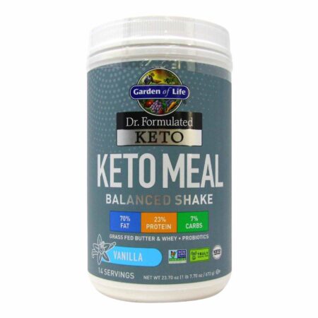 Garden of Life Dr. Formulado Keto refeição equilibrada Shake - baunilha - 23,70 oz (672 g)