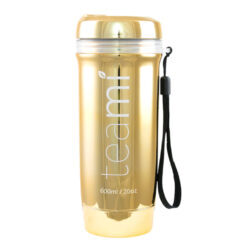 Garrafa de Chá Teami Gold Dourada 600 ml: Elegância e Hidratação para o Dia a Dia Brasileiro