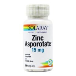 Solaray Zinco Asporotate™ 15 mg: Suporte Imunológico Essencial para Brasileiros - 100 Cápsulas