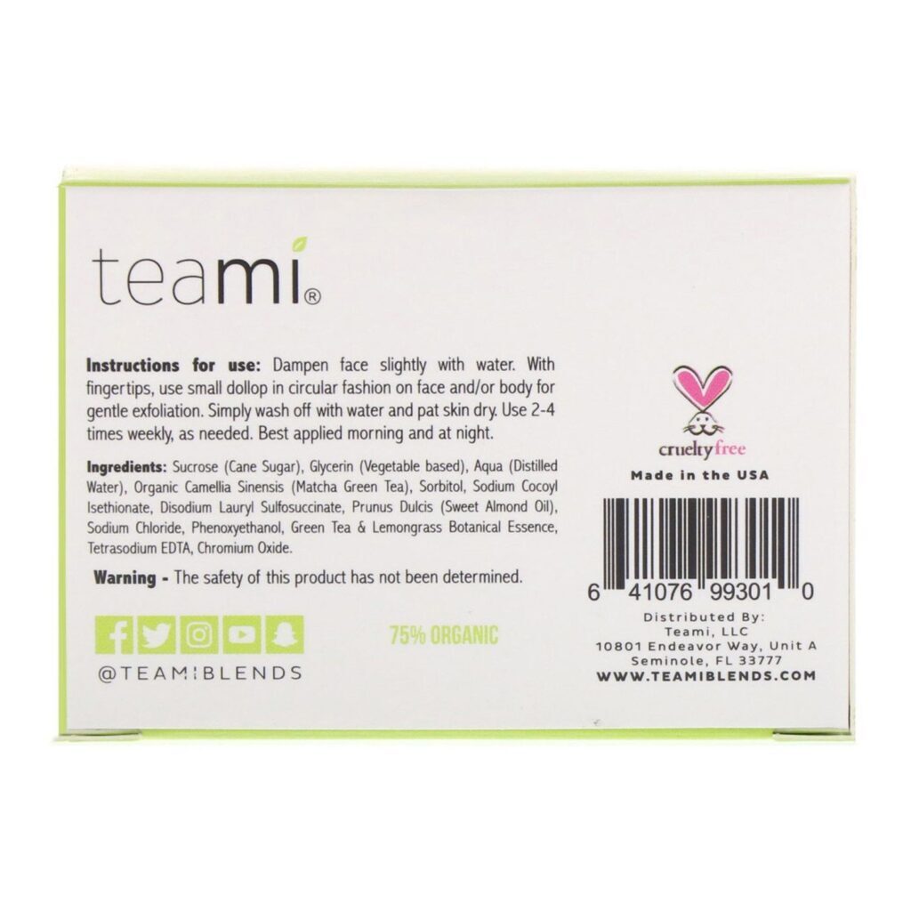 Teami Esfoliante Facial Chá Verde - Revitalização Profunda 100 ml - Imagem 3
