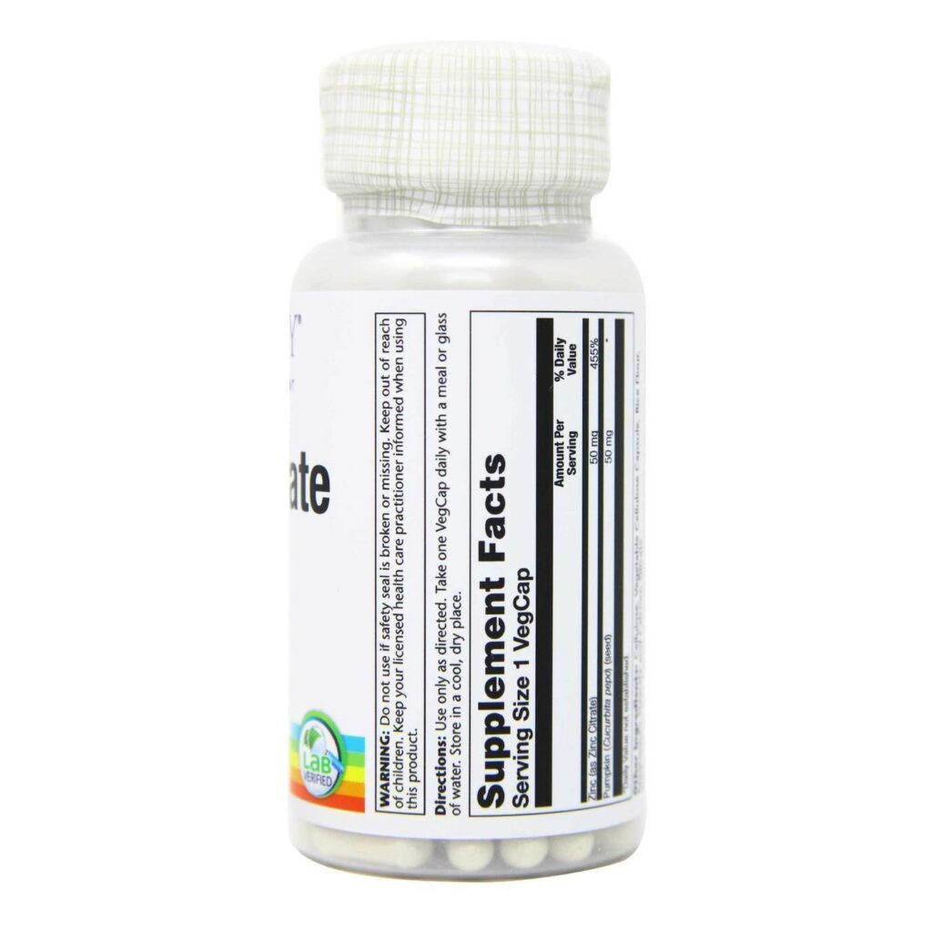 Solaray BioCitrate de Zinco 60 Cápsulas Vegetarianas: Saúde Imunológica e Bem-Estar - Imagem 2