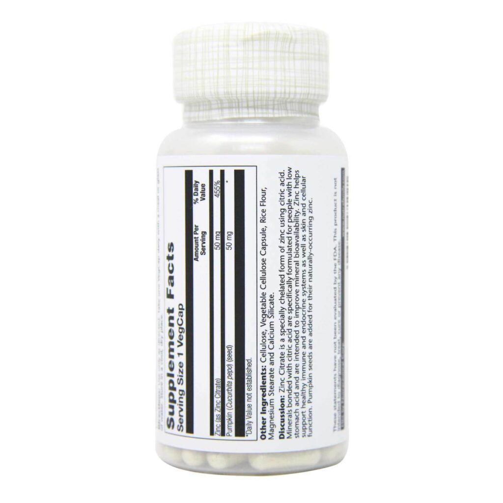 Solaray BioCitrate de Zinco 60 Cápsulas Vegetarianas: Saúde Imunológica e Bem-Estar - Imagem 3