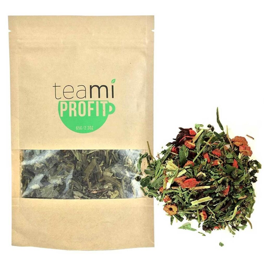 Chá Teami Profit - Mistura de Chá de Folhas Soltas - 65 g | Energia e Foco Natural